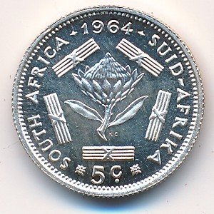 ЮАР 5 центов 1964 год