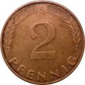 ФРГ 2 пфеннига 1981 год (F)