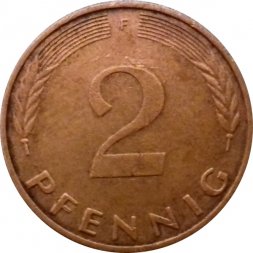 ФРГ 2 пфеннига 1981 год (F)