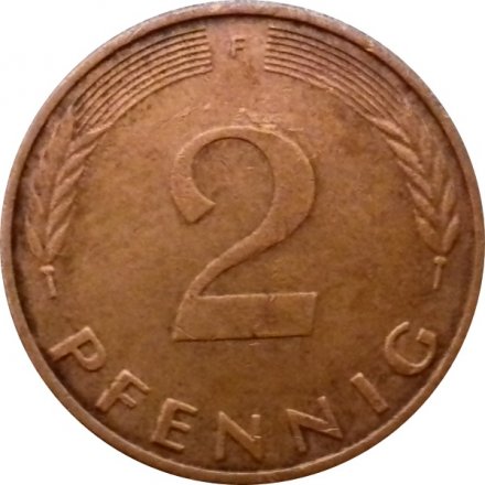 ФРГ 2 пфеннига 1981 год (F)