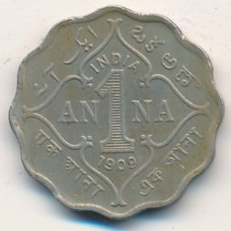 Британская Индия 1 анна 1909 год