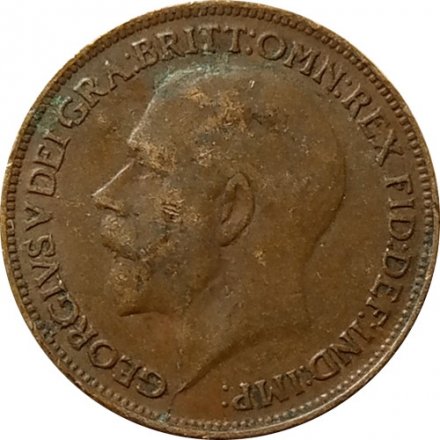 Великобритания 1 фартинг 1921 год - Король Георг V