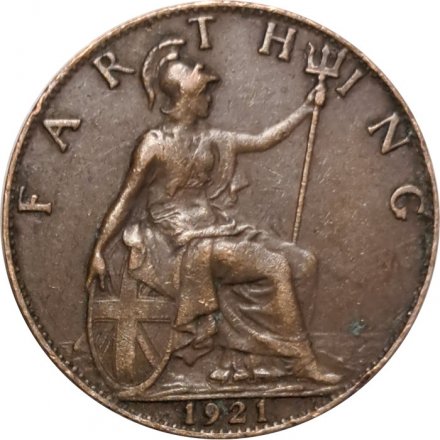 Великобритания 1 фартинг 1921 год - Король Георг V