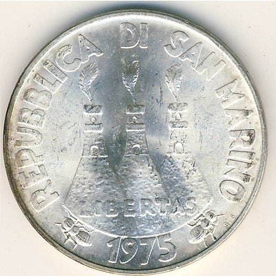 Сан-Марино 500 лир 1975 год - Любовь у животных. Летящие чайки