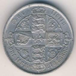 Великобритания 2 шиллинга (1 флорин) 1884 год