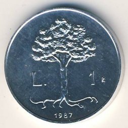 Сан-Марино 1 лира 1987 год