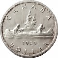 Канада 1 доллар 1959 год - Каноэ