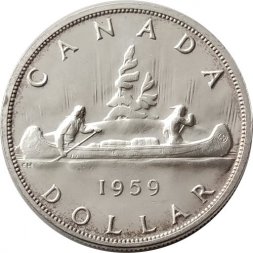 Канада 1 доллар 1959 год - Каноэ