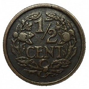 Нидерланды 1/2 цента 1917 год