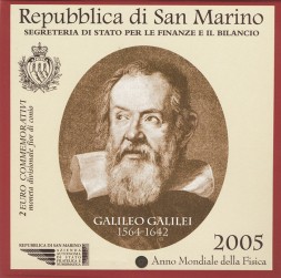 Монета Сан-Марино 2 евро 2005 год - Год физики