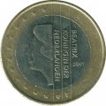 Нидерланды 1 евро 2001 год