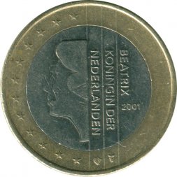 Нидерланды 1 евро 2001 год