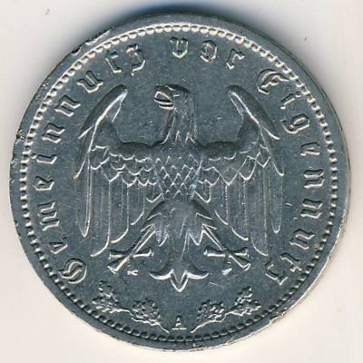 Третий Рейх 1 рейхсмарка 1936 год (A) - VF