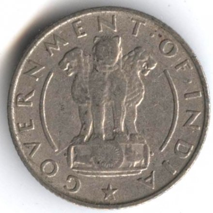 Индия 1/4 рупии 1950 год