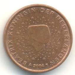 Нидерланды 1 евроцент 2004 год