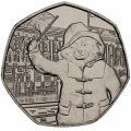 Великобритания 50 пенсов 2018 год - 60 лет Медвежоноку Паддингтону /стоит/