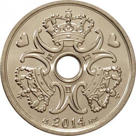 Дания 2 кроны 2014 год UNC