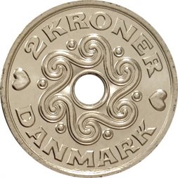Дания 2 кроны 2014 год UNC