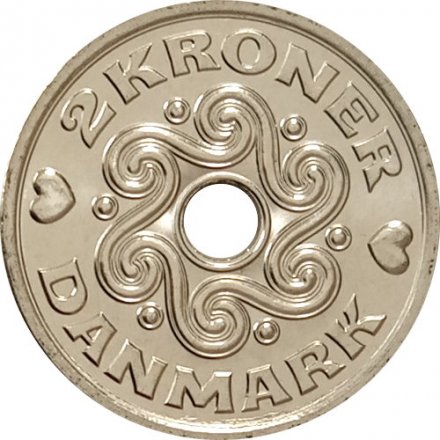 Дания 2 кроны 2014 год UNC