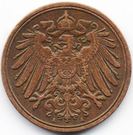 Германия 1 пфенниг 1907 год - A