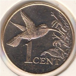 Монета Тринидад и Тобаго 1 цент 2005 год - Колибри