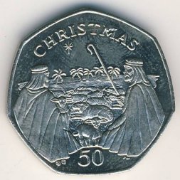 Гибралтар 50 пенсов 2002 год
