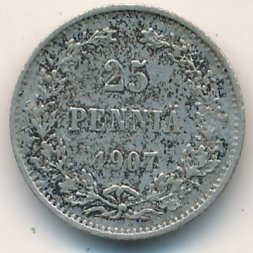 Финляндия 25 пенни 1907 год