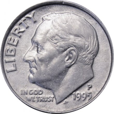 США 1 дайм (10 центов) 1995 год - Франклин Рузвельт (P)