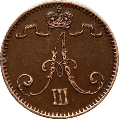 Финляндия 1 пенни 1894 год - Александр III - XF