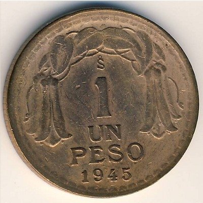 Чили 1 песо 1945 год