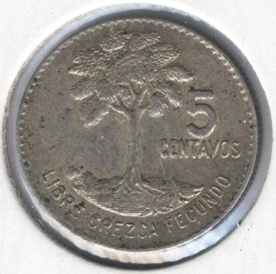 Гватемала 5 сентаво 1961 год - Хлопковое дерево