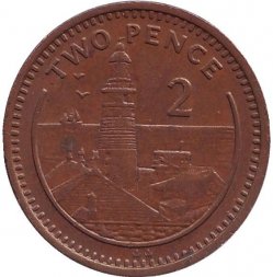 Гибралтар 2 пенса 1991 год - Маяк (AA)