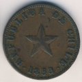 Чили 1 сентаво 1853 год