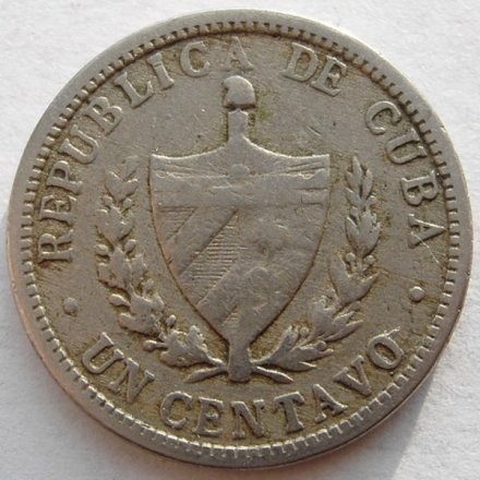 Куба 1 сентаво 1920 год - Герб