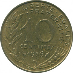 Франция 10 сантимов 1976 год - Марианна