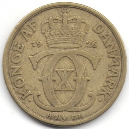 Дания 1 крона 1926 год - Король Кристиан X