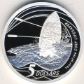 Австралия 5 долларов 2007 год - Год спасателя серфингистов