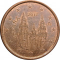 Испания 5 евроцентов 2017 год - Кафедральный собор Сантьяго-де-Компостела