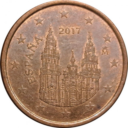 Испания 5 евроцентов 2017 год - Кафедральный собор Сантьяго-де-Компостела