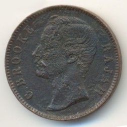 Монета Саравак 1 цент 1887 год