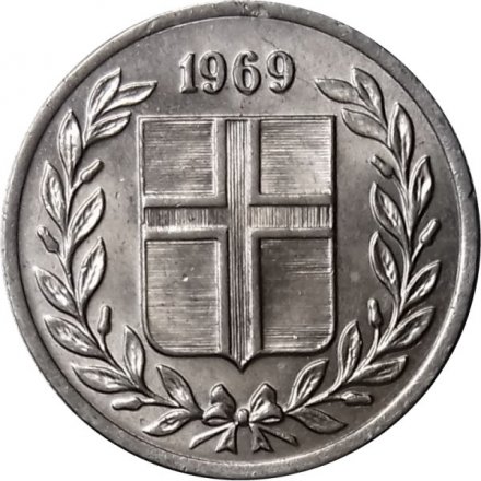 Исландия 10 эйре 1969 год aUNC
