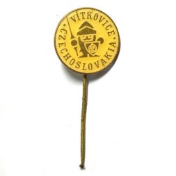Значок-иголка Vitkovice Czechoslovakia. Витковице. Чехословакия (желтый)