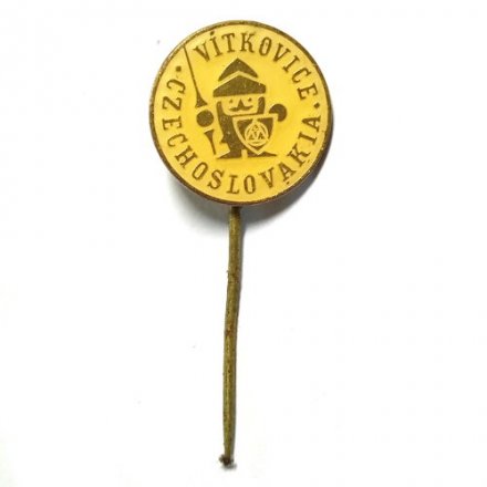 Значок-иголка Vitkovice Czechoslovakia. Витковице. Чехословакия (желтый)