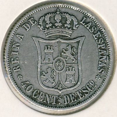 Испания 40 сентимо 1868 год