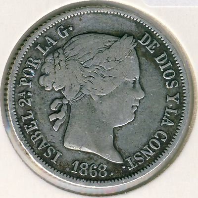 Испания 40 сентимо 1868 год