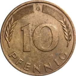 ФРГ 10 пфеннигов 1980 год (G)