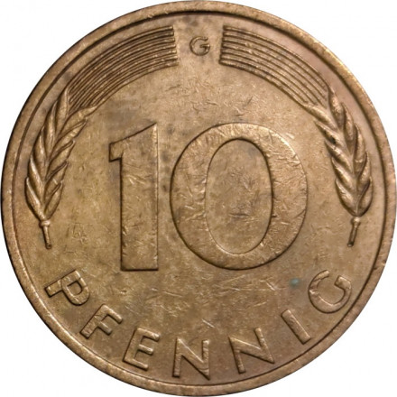 ФРГ 10 пфеннигов 1980 год (G)
