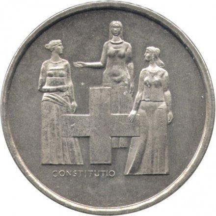 Швейцария 5 франков 1974 год - 100 лет Конституции