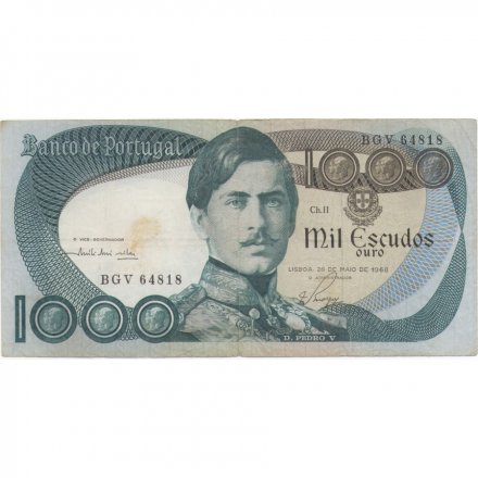 Португалия 1000 эскудо 1968 год VF