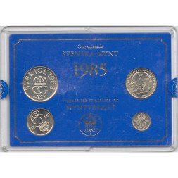 Годовой набор из 4 монет Швеция 1985 года в банковской упаковке
